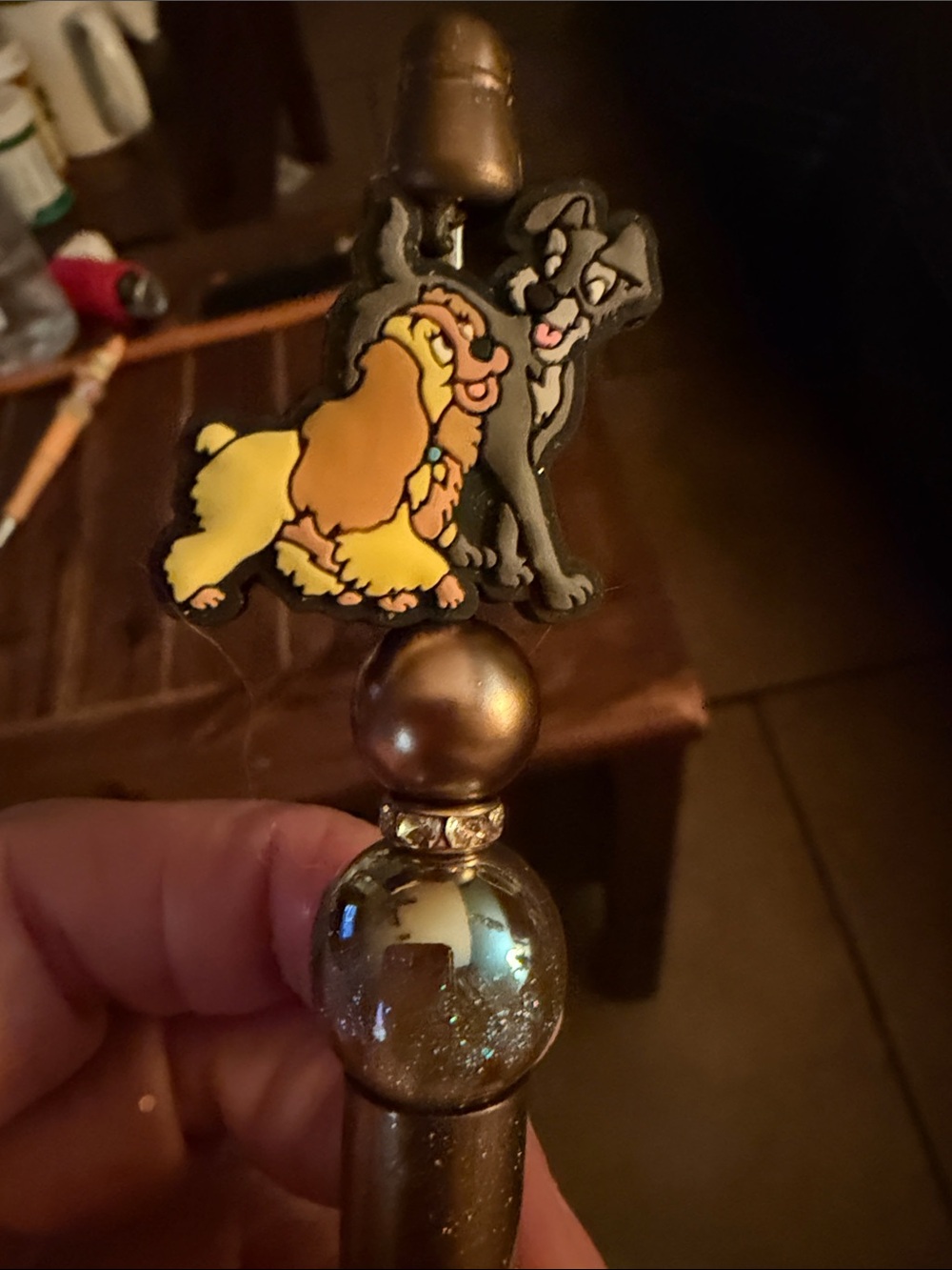 Lady and Tramp Decorative Pen in Brown and Yellow